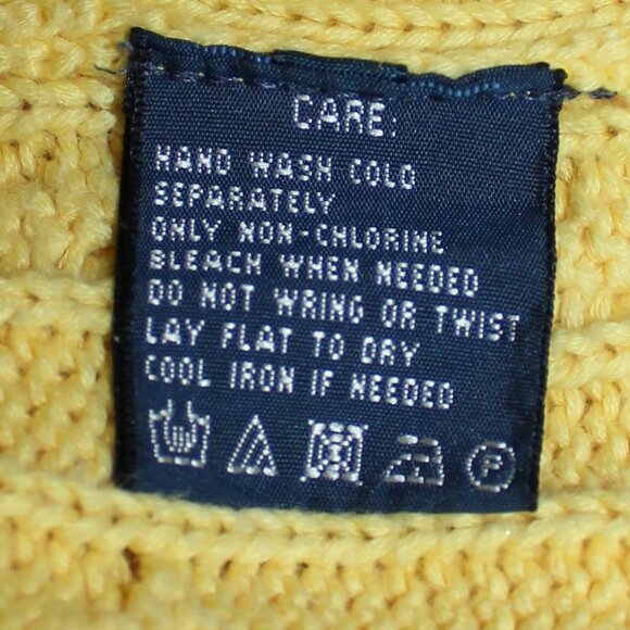 Ralph Lauren Sport V- neck 100% Cotton knit yellow Sweater size XL - Picture 9 of 9